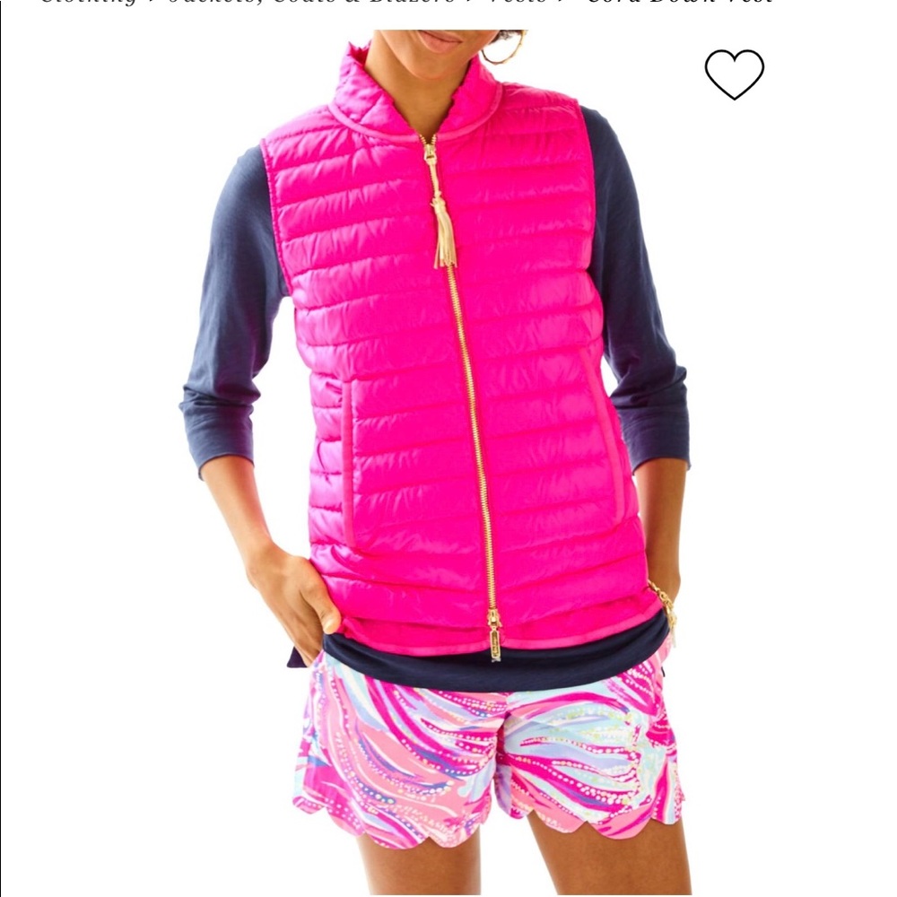 Lilly Pulitzer CORA DOWN PINK VEST-XS - Picture 2 of 8